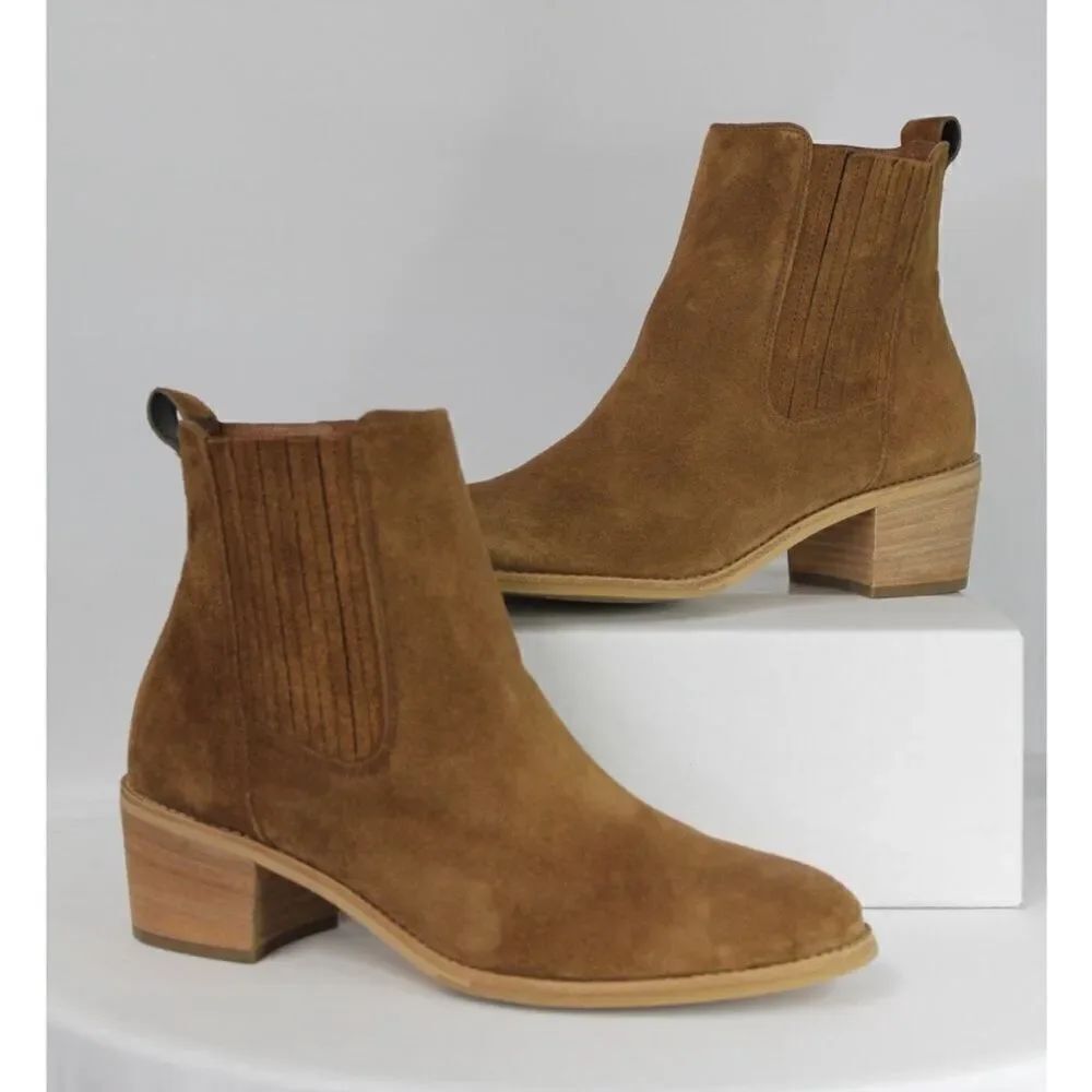 PAUL GREEN SANTE BOOTIE SOFT SUEDE ZIP UP 4.5 US 7 $520